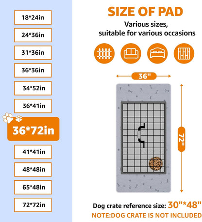 Washable Pee Pads for Dogs, 2Pack Reusable Puppy Pads, Absorbent Whelping Pads with Bone Print, Non-Slip Waterproof Pet Training Pads for Couch, Crate, Potty Training 18x24