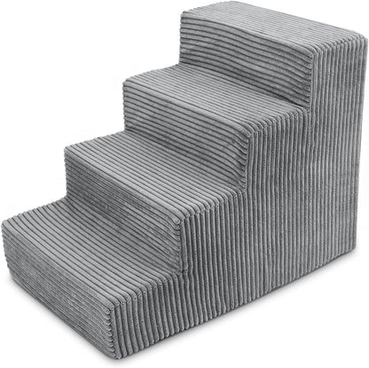 Best Pet Supplies Dog Stairs & Steps - Foam Steps for Small Dogs & Cats, Non-Slip Indoor Balanced Pet Step Support, Dog Ramp, No Assembly, Pale Teal, 3-Step (13.5-inch Height)