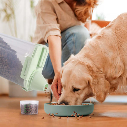 SenseYo 2.5lb Pet Food Storage Container with Measuring Cup, 3L Cat Food Storage Container Dog Food Storage BPA Free for Small Dog, Cat, Bird (Pink)