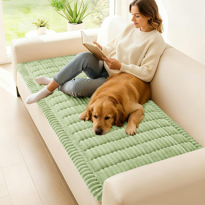 hyha Couch Covers for Dogs Washable, Non Slip Plush Dog Sofa Protectors, Fuzzy Pet Couch Covers for 3 Cushion Sofa Pet Friendly (Camel, 27.6" x 59") - Colors B