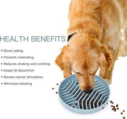 Slow Feeder Dog Bowls, Puzzle Silicone Dog Feeding Bowls with Suction Cups, Anti-Choking, Non-Slip Design, Reduces Boredom, Anxiety, Ideal for Medium to Small Dogs & Cats - XAQMHSW (Pink)