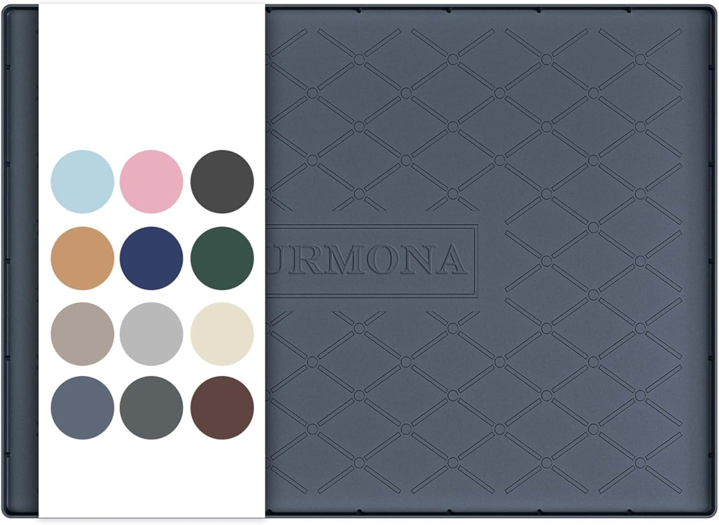 URMONA Under Sink Mat for Kitchen Waterproof, 34" x 22" Silicone Under Sink Mat for Shelf Liner Organizer, Cabinet Sink Protector Under Sink Liner for Bottom Kitchen, Bathroom(Light Grey)