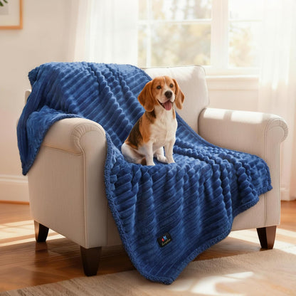 Luciphia Waterproof Dog Blanket for Large Dogs Ultra-Soft Calming Cut Pile Flannel Throw Durable & Warm Furniture Protection for Couch Bed Pet Blanket Machine Washable Stone Gray,L(65''x57'')
