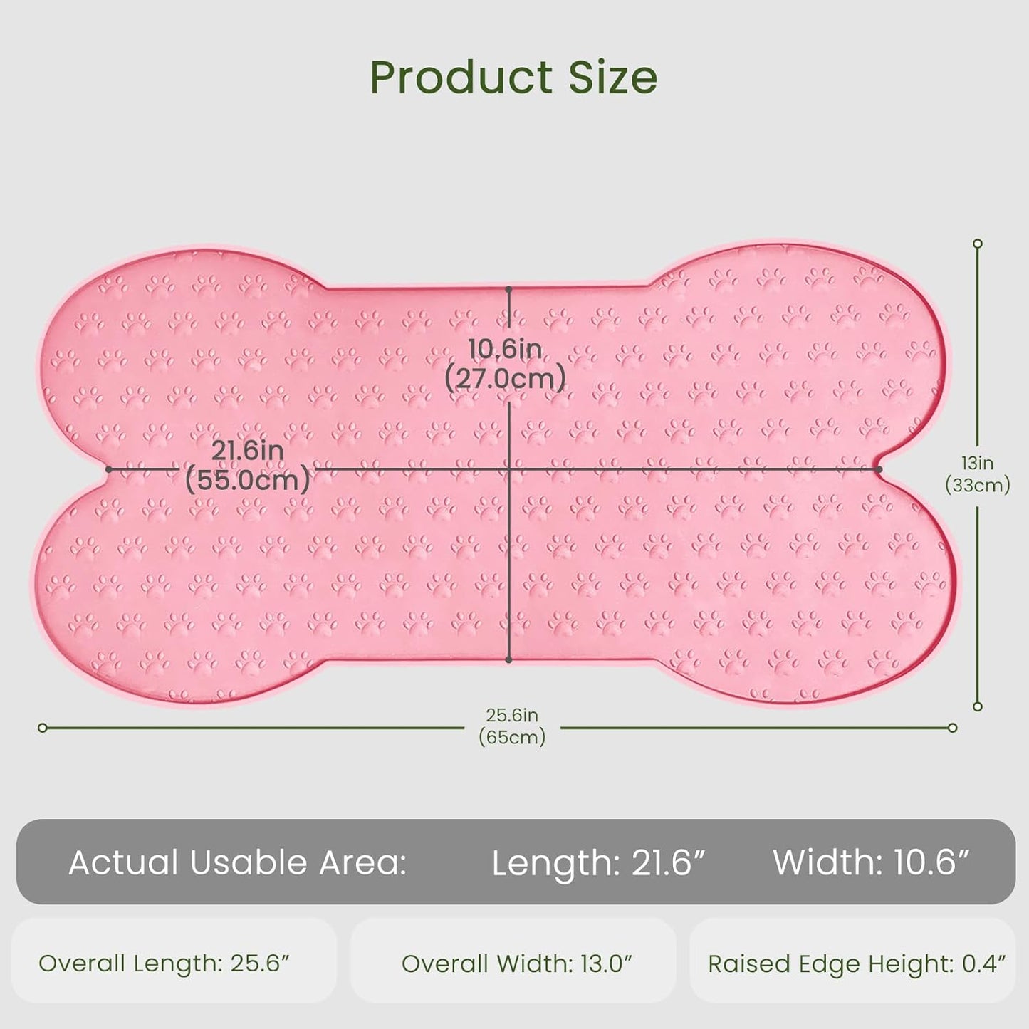 PWTAA Dog Food Mat Anti-Slip Silicone Dog Bowl Mat Thicker Pet Placemat Waterproof Cat Feeder Pad with Raised Edge Puppy Kitten Feeding Mats Suitable Small Medium-Sized Dogs Cats Eating Tray