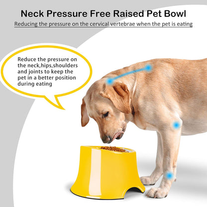 Tilted Elevated Dog Bowls Non-Slip & Non-Spill Pet Feeder with Elevated Detachable Melamine Stand, High Capacity Tilted Dog Bowl for Medium Small Size Dogs M/2 Cup Black