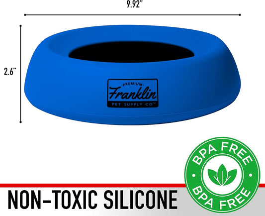 Franklin Pet Supply Co. Spill Proof Pet Bowl - No Splash Travel Water + Food Dish for Dogs + Cats - Portable - 16 oz. - BPA Free