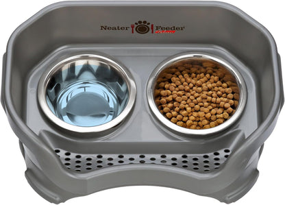Neater Pet Brands Neater Feeder Deluxe Mess Proof Dog Bowls Elevated for Large Dogs Over 40 lbs, Made in USA, No Spill Raised Dog Food Bowl Stand Feeding Station, Food and Water Bowl Set, Black