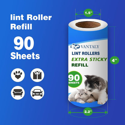 Lint Rollers for Pet Hair Extra Sticky, 600 Sheets Value Set Lint Roller with 2 Upgraded Handles, 6 Rollers Portable Pet Lint Remover for Clothes, Furniture, Carpet, Dog & Cat Hair Removal
