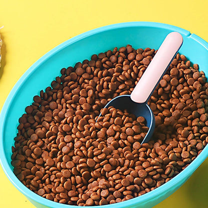Cat Food Scoop - Multi-Function Feeding Scoop Spoon with Sealing Bag Clip,Pet Food Scoop with Comfortable Handle for Cat Dog, Long Handle with Clip for Dogs Cats Shakven