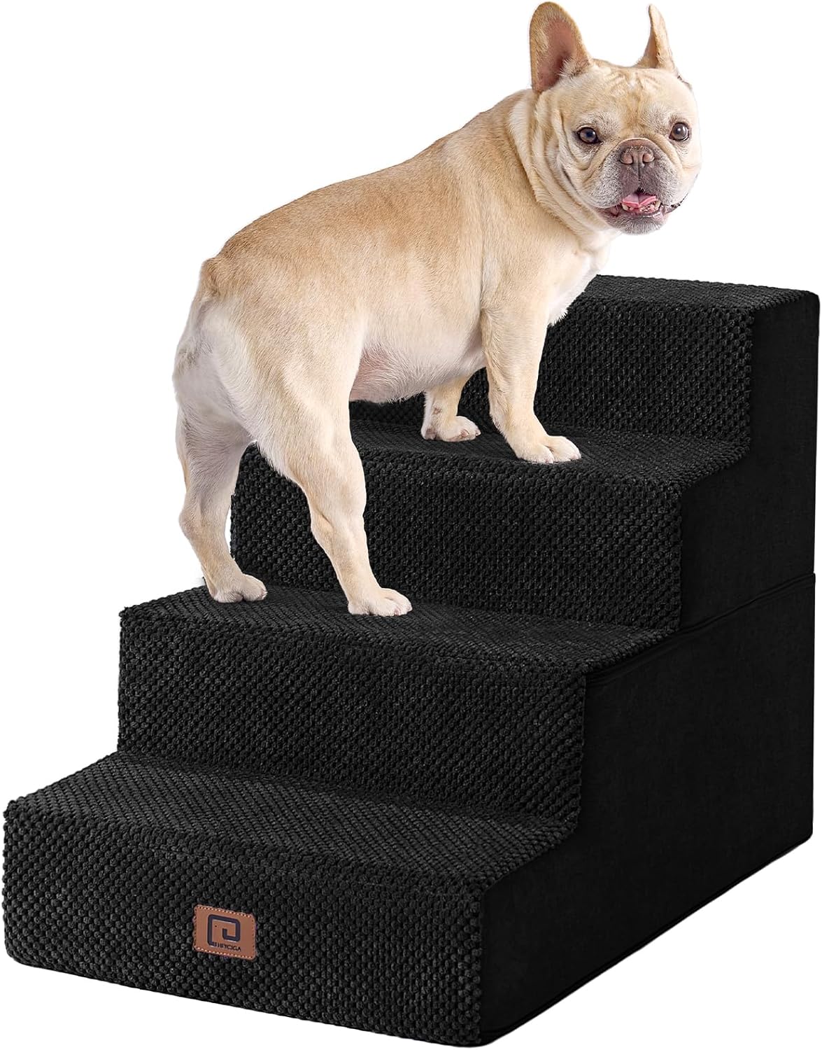 EHEYCIGA Dog Stairs for High Bed 22.5" H, 5-Step Dog Steps for Bed, Pet Steps for Small Dogs and Cats, Non-Slip Balanced Pet Ramp Indoor, Grey