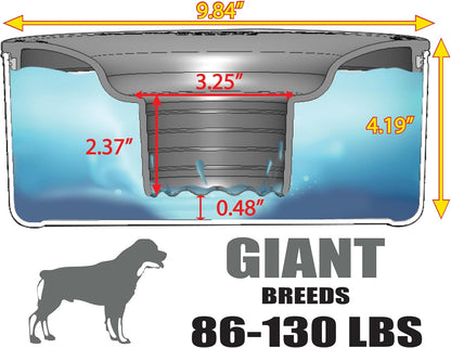 Slopper Stopper Stainless Steel Dripless Water Bowl with Tritan Plastic Lid – Holds 1 Gal, Reduces Spills & Trails Up to 85%+, Water Bowl for Large Breed Dogs (51-85 lbs), The Original Slobber Stopper