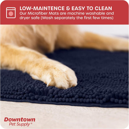 My Doggy Place Dog Mud Mat, 36"x26" Ash – Thick Microfiber Entry Rug for Snow, Mud & Salt – Absorbent, Quick-Dry, Washer-Safe & Non-Slip, Large