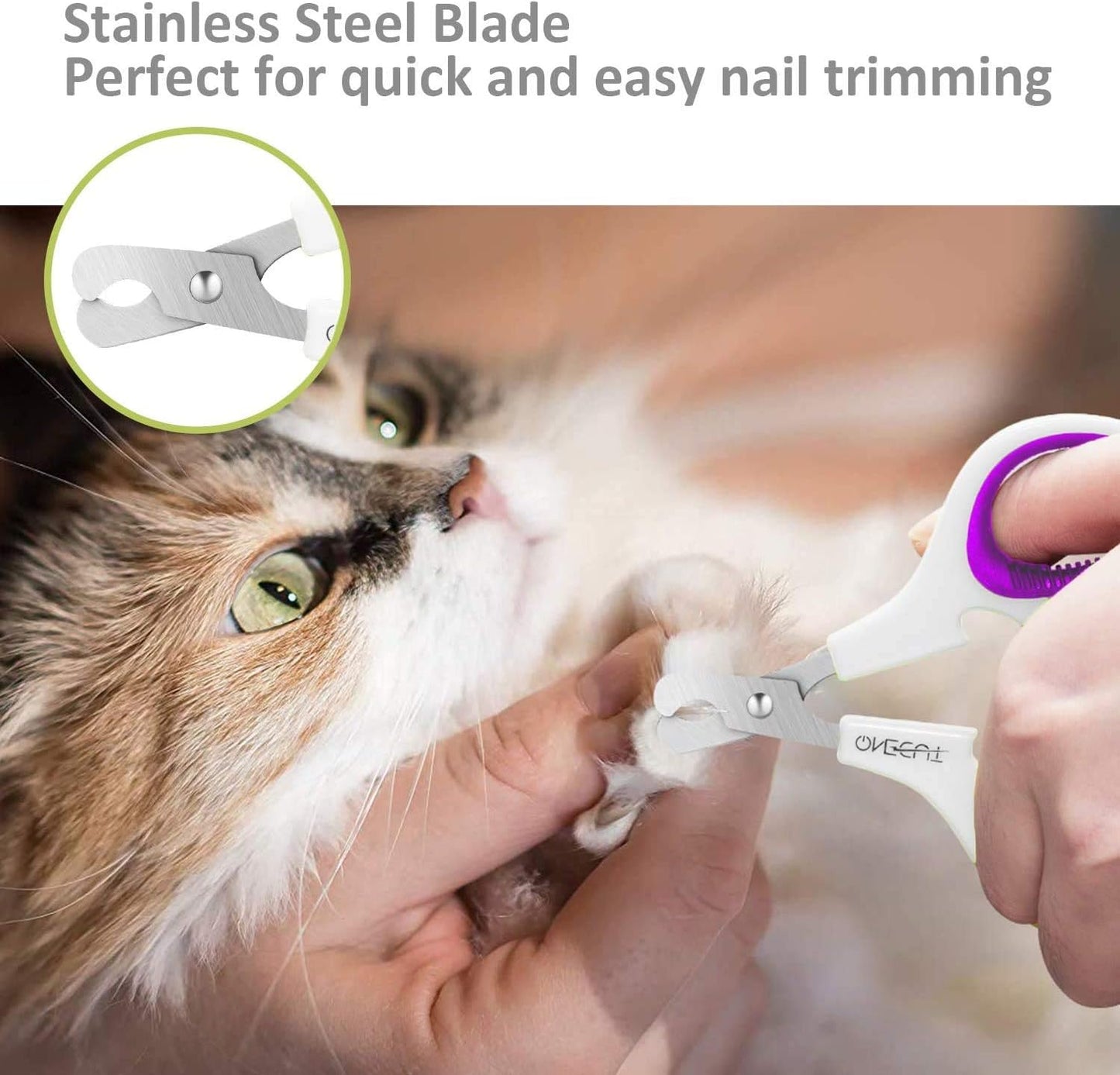 Pet Nail Clippers, Update Version Cat & Kitten Claw Nail Clippers for Trimming, Professional Pet Nail Clippers Best for a Cat, Puppy,Rabbit, Kitten & Small Dog,Sharp & Safe (Pink)
