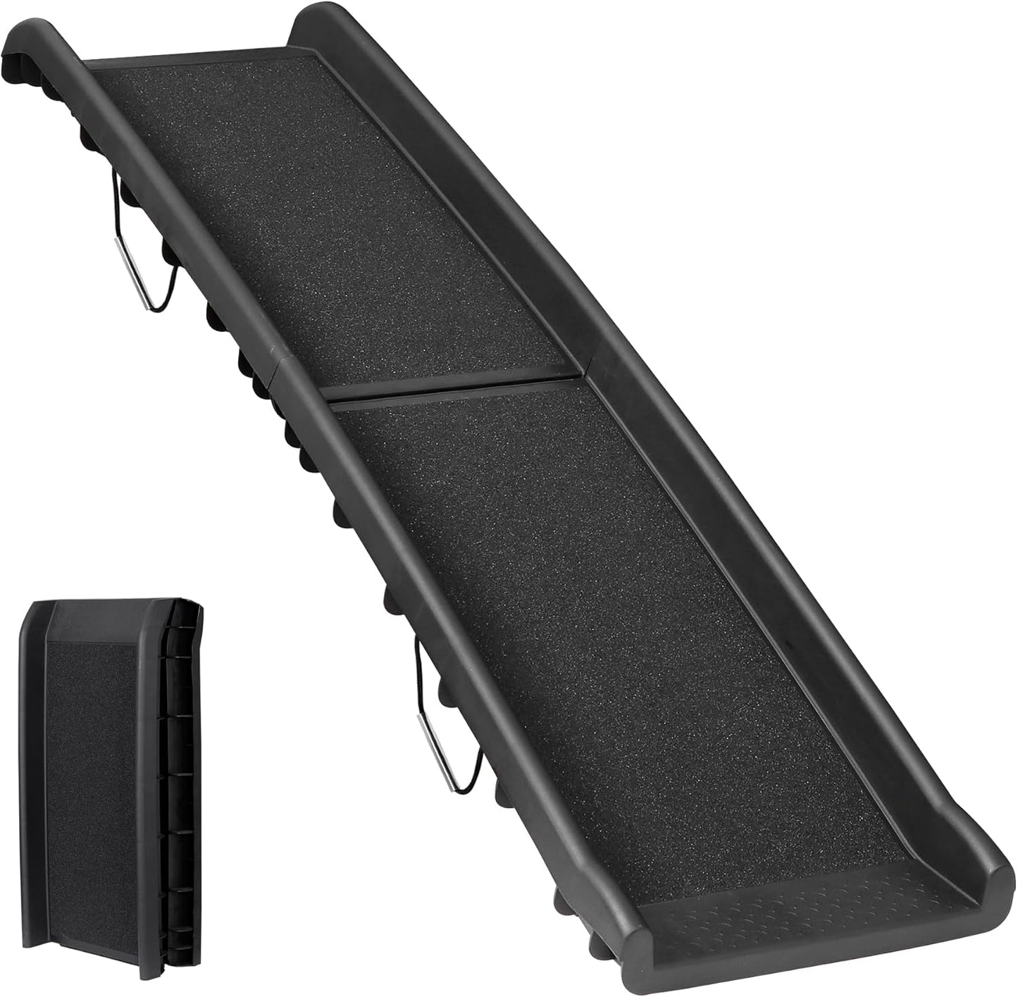 JupiterForce Folding Dog Ramp for Car, Non-Slip Pet Ramp with High Traction Surface, Portable & Lightweight Dog Ramps for SUV, Truck & Bed, Supports Large & Small Dogs