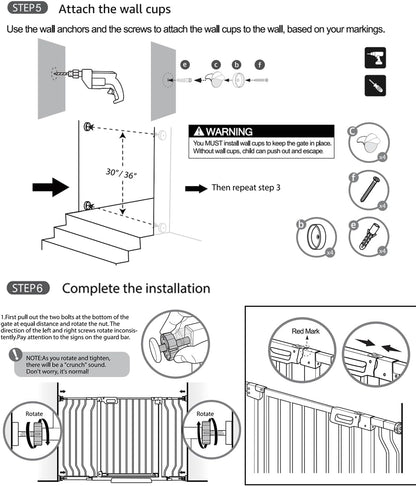Mom's Choice-GROWNSY Baby Gate for Stairs, 30.5"-43" Pressure Mounted Pet Gate for Doorways-Auto Close Dog Gate for The House-Easy Installation & Walk Thru Wide Safety Gate, Black