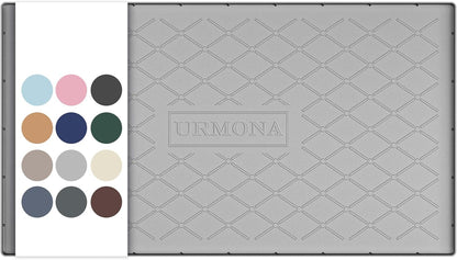URMONA Under Sink Mat for Kitchen Waterproof, 34" x 22" Silicone Under Sink Mat for Shelf Liner Organizer, Cabinet Sink Protector Under Sink Liner for Bottom Kitchen, Bathroom(Light Grey)