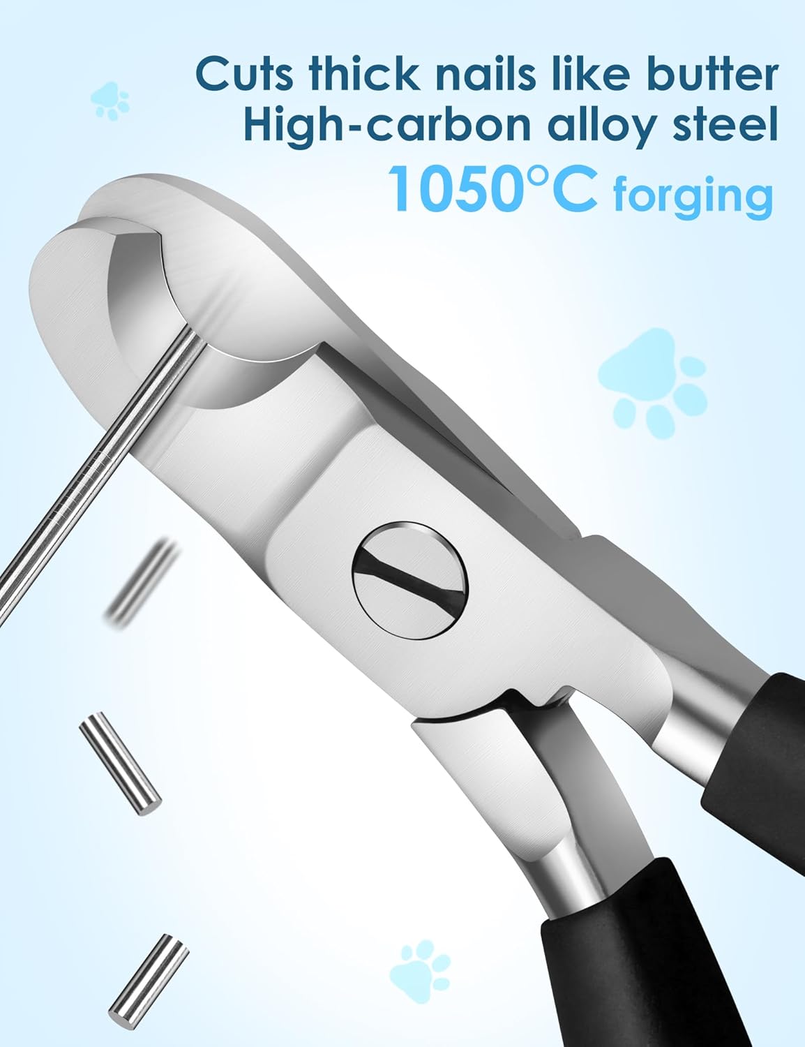 Gobeigo Upgrade Wide Open Dog Nail Clippers for Large Dogs Cut Like Butter, Heavy Duty Dog Nail Trimmer Full Metal Razor Sharp Professional for All Dogs Cats with Thick Toenail