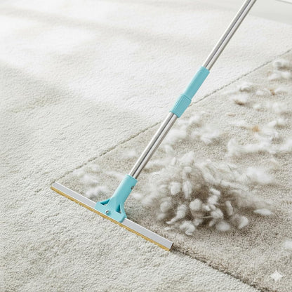 Telescopic Carpet Rake for Pet Hair, 36-55" Adjustable Rug Rake to Remove Dog Cat Hair & Fluff Matted Carpet, Stand Up Cleaning Tool for Under Furniture