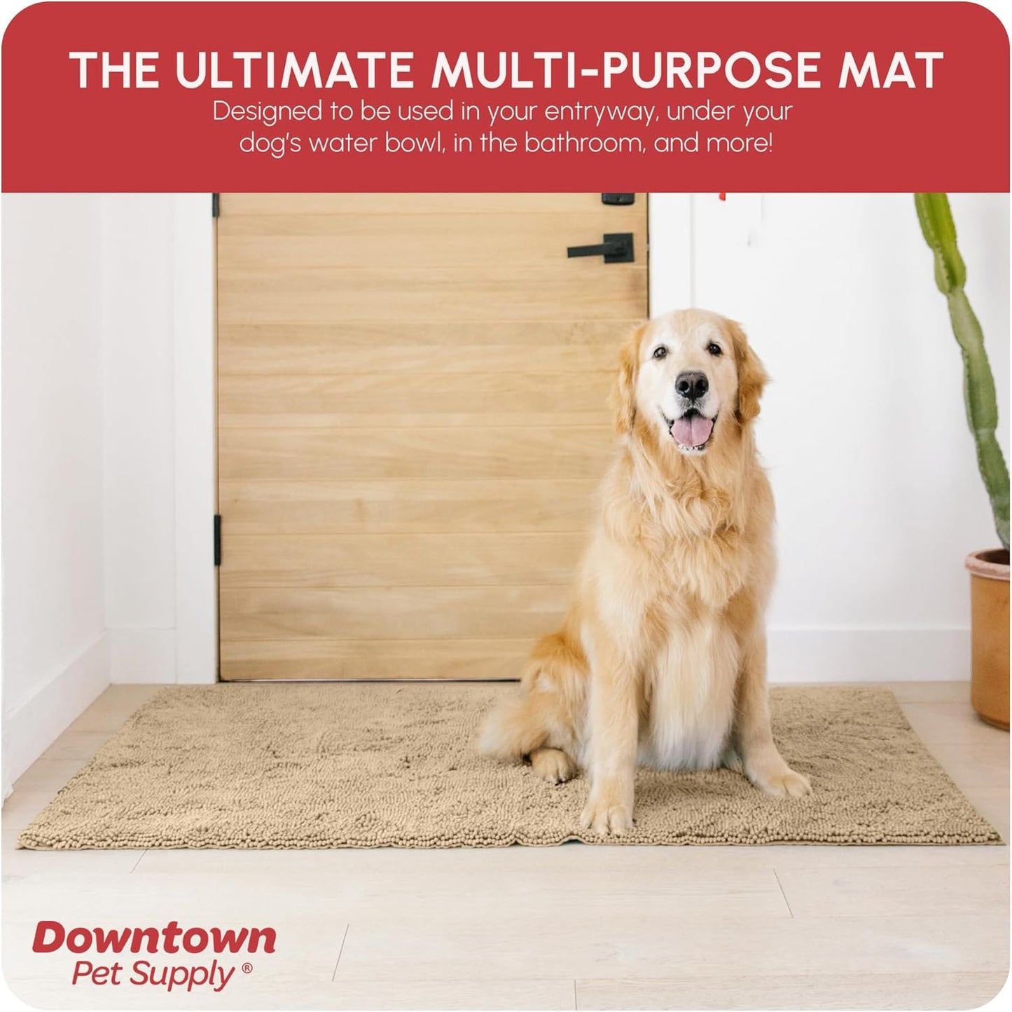 My Doggy Place Dog Mud Mat, 36"x26" Ash – Thick Microfiber Entry Rug for Snow, Mud & Salt – Absorbent, Quick-Dry, Washer-Safe & Non-Slip, Large
