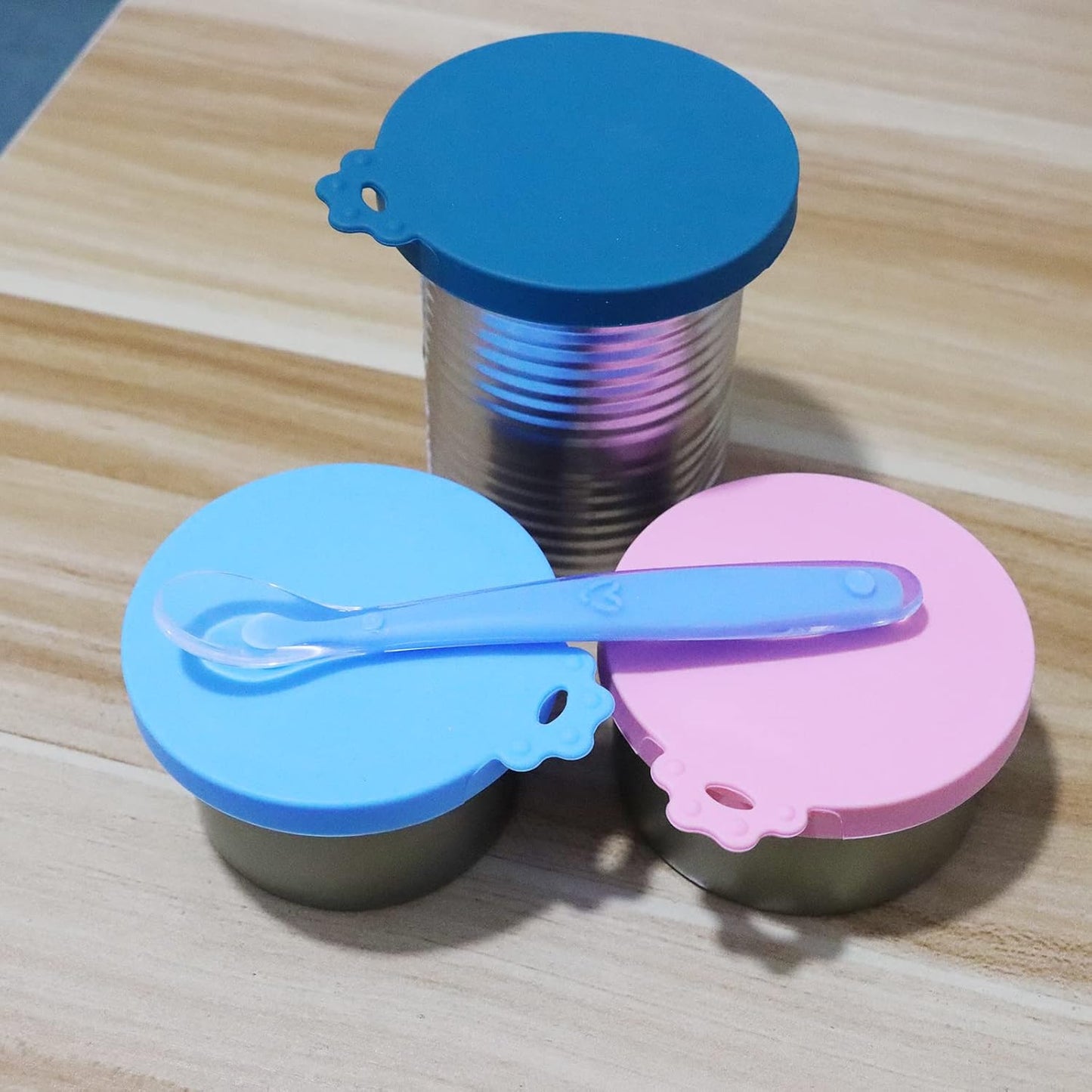 Food Can Lids, 4 Pcs Silicone Pet Food Can Covers for Dog & Cat Food, One Tin Cap Fit Most Standard Size Dog Cat Food Canned（Multicolor）…