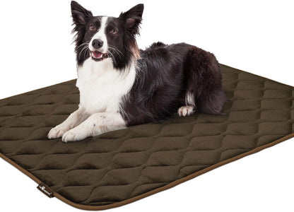 Paw Inspired Washable Padded Crate Mats for Dogs | 29” x 18” Pad, Fits 30-inch Kennels | Leakproof, Waterproof Bottom, Plush Pet Beds (Gray)