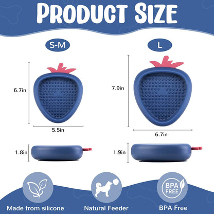 Freeze Dog Lick Bowl, Animire Non-Slip Slow Feeder Lick Mat for Dogs, Silicone Dog Enrichment Bowl for Distraction Anxiety Relief Boredom, BPA Free, Dishwasher Safe(Rose,S)