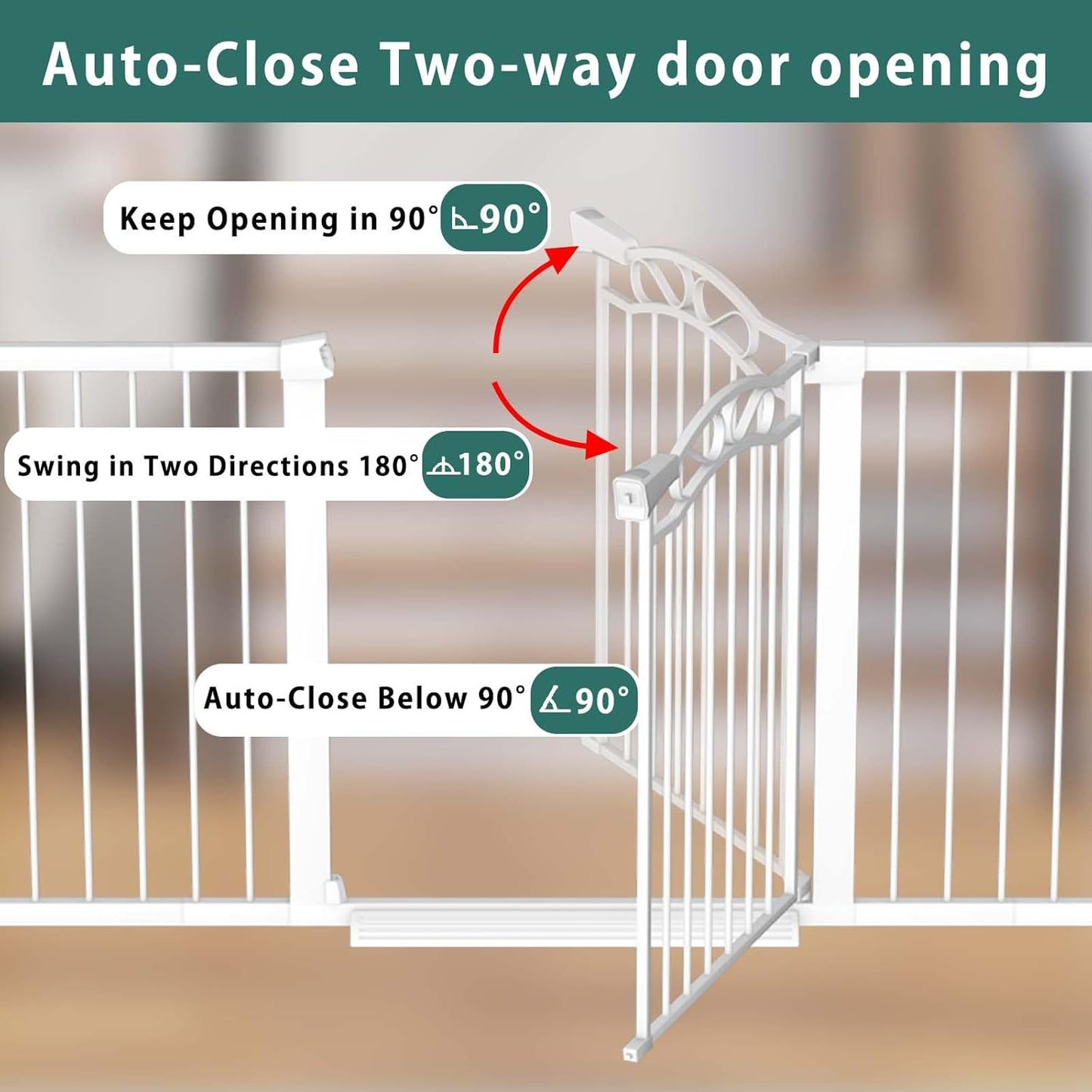 Fairy Baby 68.1"-70.8" Extra Wide Press Mounted Baby Gate Indoor for Kids Or Pets Walk Thru No Drill Long Dog Gates for The House Doorway Child Safety Gate
