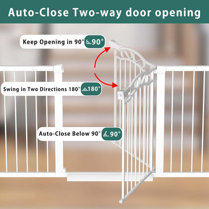 Fairy Baby 68.1"-70.8" Extra Wide Press Mounted Baby Gate Indoor for Kids Or Pets Walk Thru No Drill Long Dog Gates for The House Doorway Child Safety Gate