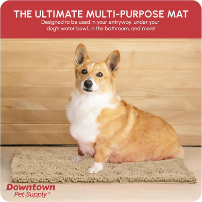 My Doggy Place Dog Mud Mat, 36"x26" Ash – Thick Microfiber Entry Rug for Snow, Mud & Salt – Absorbent, Quick-Dry, Washer-Safe & Non-Slip, Large