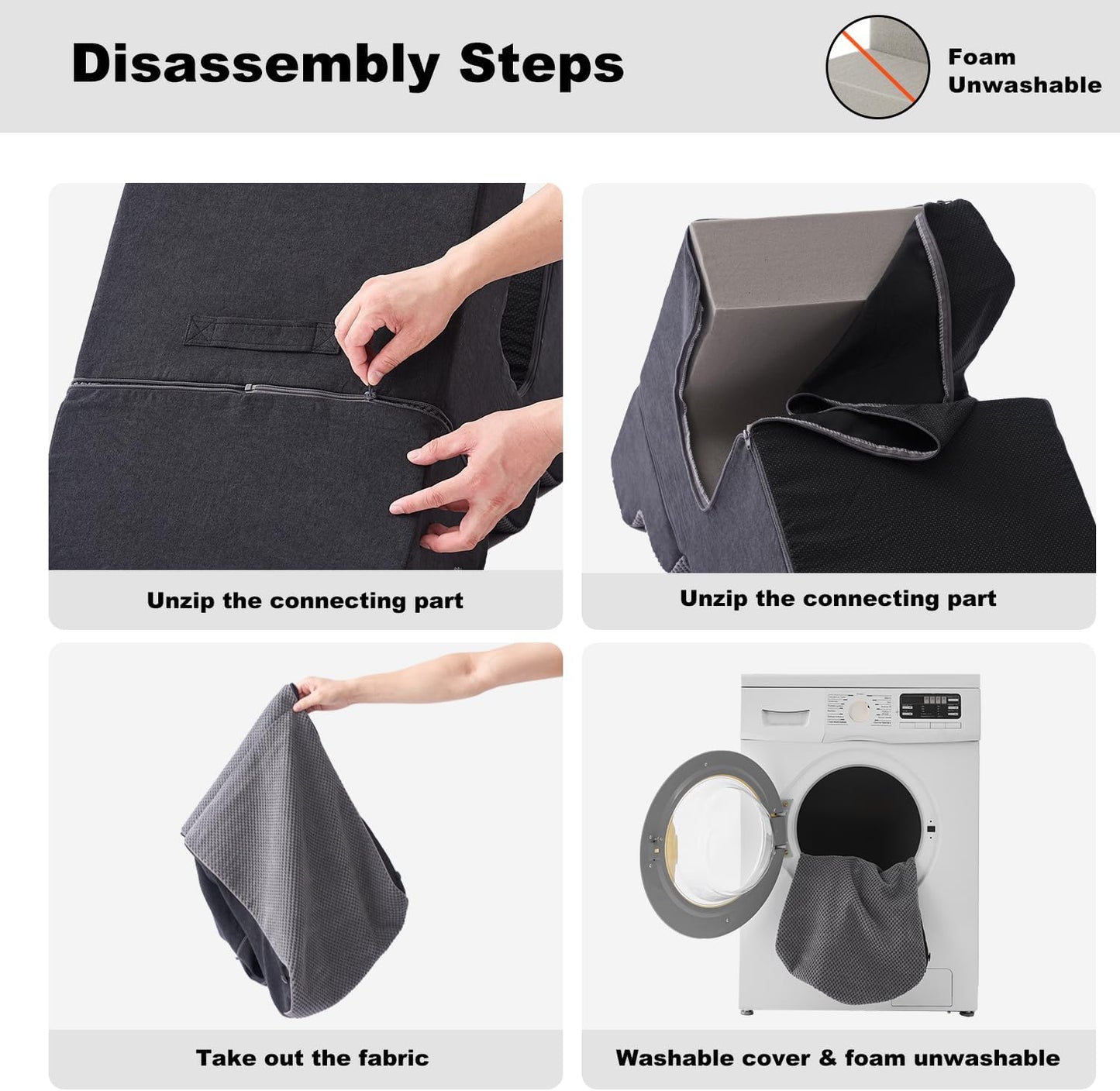 ZOMISIA Dog Ramp for Large Dogs - 24"H 5-Step Pet Stairs for High Beds with Tunnel, 2-in-1 Design with Zippers, Suitable for Indoor Cat Ladders with Non-Slip Bottom, Beige