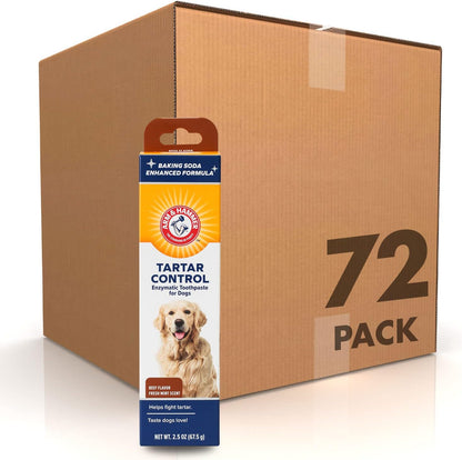 Arm & Hammer for Pets Tartar Control Enzymatic Dog Toothpaste, Reduces Plaque & Tartar Buildup, Infused with Baking Soda, Safe for All Dogs and Puppies, Beef Flavor, 2.5 Oz