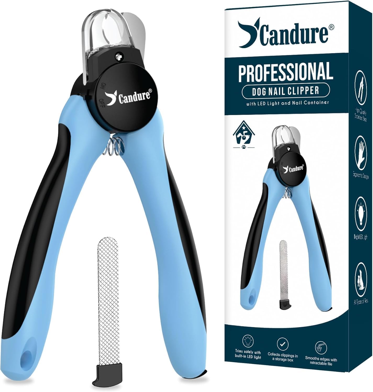 Candure Dog Nail Clippers Professional Pet Nail Clipper Suitable for Cats, Rabbits and Guinea Pigs - Safety Lock/Protective Guard to Avoid Over Cutting (Green, Medium to Small)