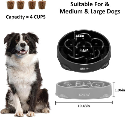 YINEYA Slow Feeder Dog Bowls, Pet Supplies that Slow Down Eating, Pet Food Bowls, Maze Dog Puzzle Feeder for Medium Breed