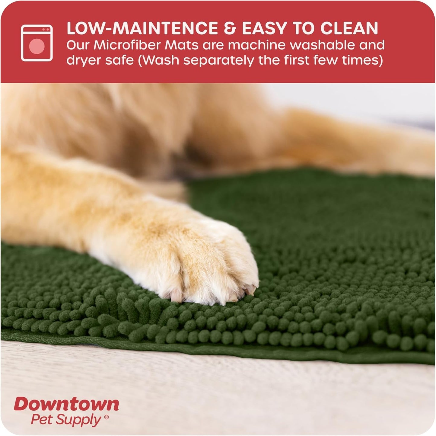 My Doggy Place Dog Mud Mat, 36"x26" Ash – Thick Microfiber Entry Rug for Snow, Mud & Salt – Absorbent, Quick-Dry, Washer-Safe & Non-Slip, Large