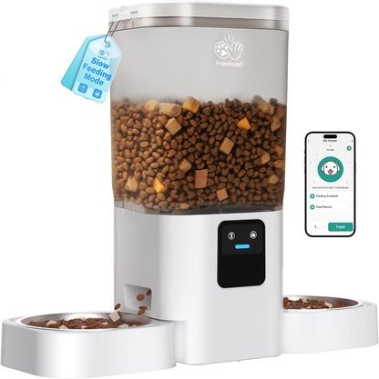 Frienhund Automatic Cat Feeder with 2K Camera: 5G WiFi Automatic Dog Feeder with Night Vision,Cat Food Dispenser with 7L Large Food Storage Container for Multiple Pet,Detachable for Easy Clean -29 Cup