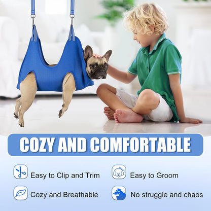 Kkiimatt 10 in 1 Pet Grooming Hammock Harness with Nail Clippers/Trimmer, Nail File, Dog Hammock/Grooming Sling for Nail Trimming/Clipping