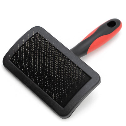 Jeffers Pet Dual Level Pin Universal Slicker Brush for Dogs, Cats & Small Pets - Curved Grooming Brush with Long & Short Pins for Shedding, Detangling, Finishing - Remove Mats & Dead Coat - Large