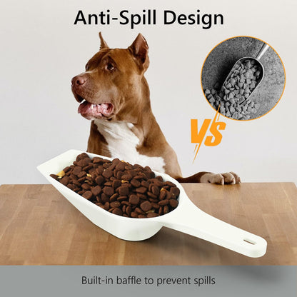 Food Scoop, Cup Capacity Dog Food Scooper With Measuring Lines For Dog, Puppy and Cat Coffee Bean Scoop, Flour Scoop 2 Pack (Grey)