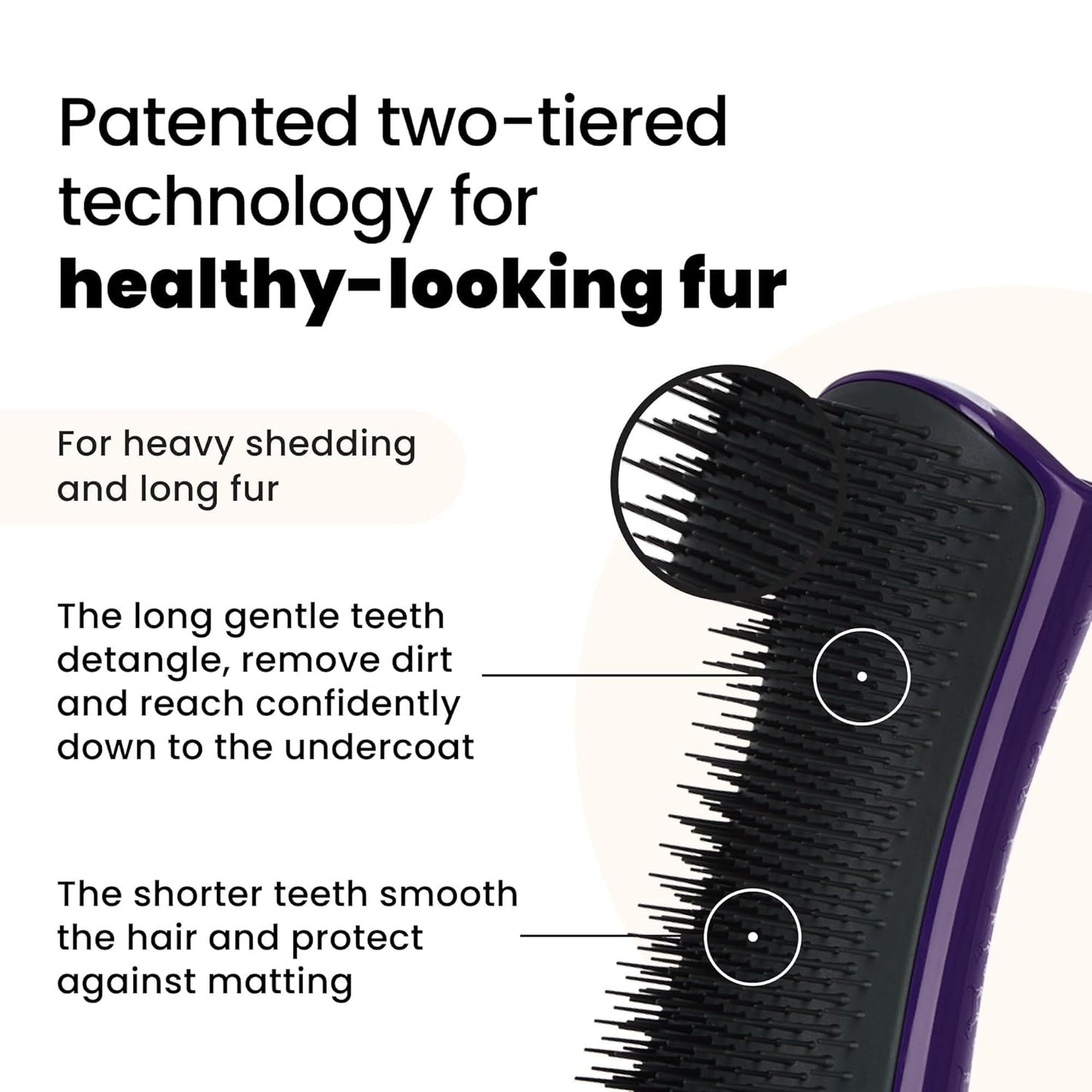 Pet Teezer De-Shedding Dog Brush by Tangle Teezer, Dog Grooming Tool for Long Haired Breeds and Wet or Dry Fur, Large, Blue & Pink