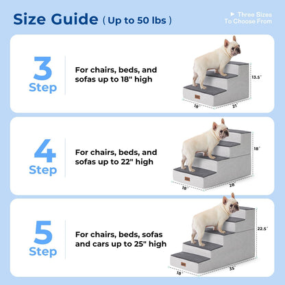 ZOMISIA Dog Ramp for Large Dogs - 24"H 5-Step Pet Stairs for High Beds with Tunnel, 2-in-1 Design with Zippers, Suitable for Indoor Cat Ladders with Non-Slip Bottom, Beige