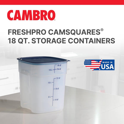 Cambro FreshPro 12 Quart (QT) Food Storage Container with Lid (Restaurant Grade) - for Food Prep, Commercial Kitchen, Pet and Dog Food Container (Translucent)