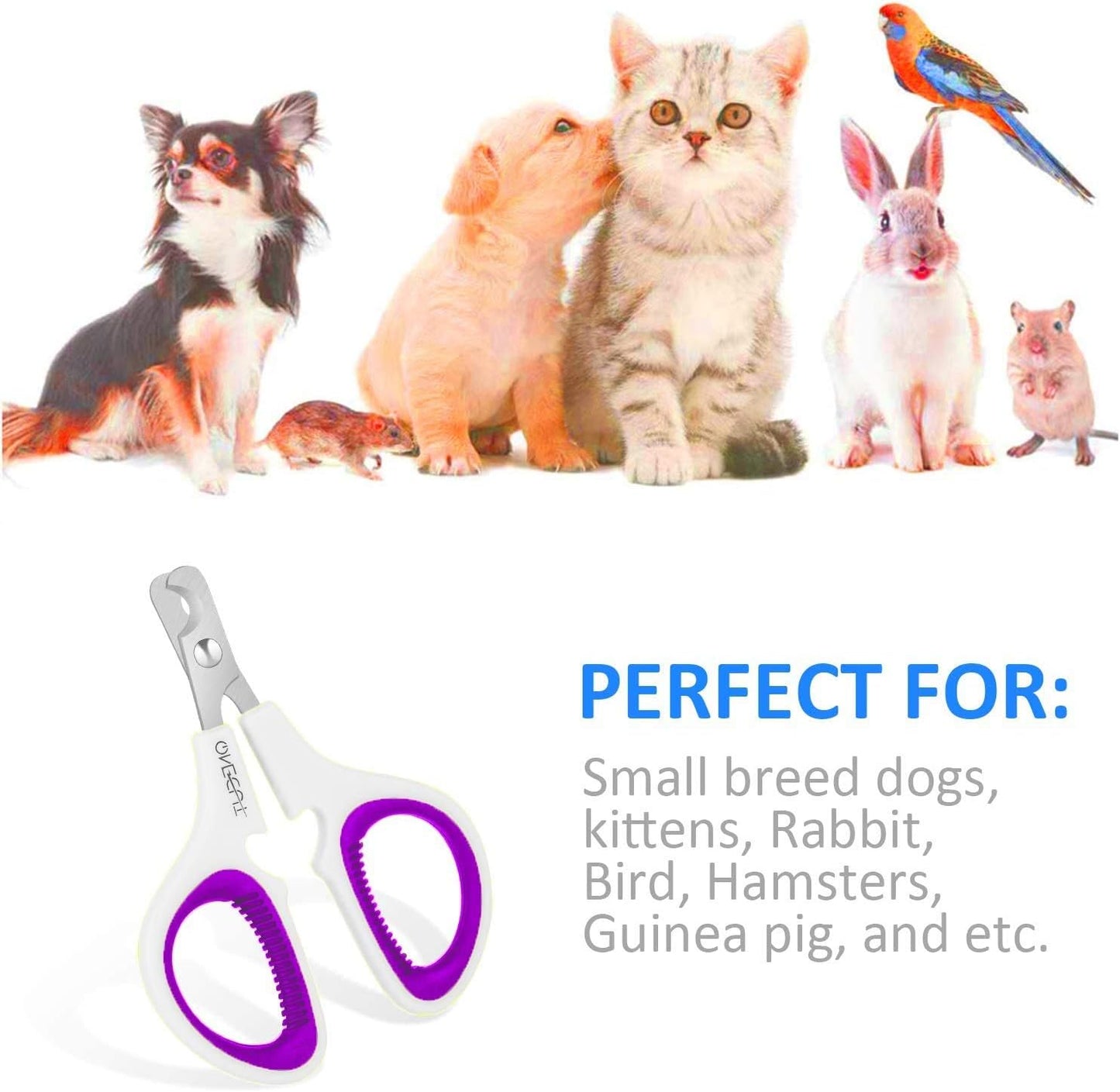 Pet Nail Clippers, Update Version Cat & Kitten Claw Nail Clippers for Trimming, Professional Pet Nail Clippers Best for a Cat, Puppy,Rabbit, Kitten & Small Dog,Sharp & Safe (Pink)