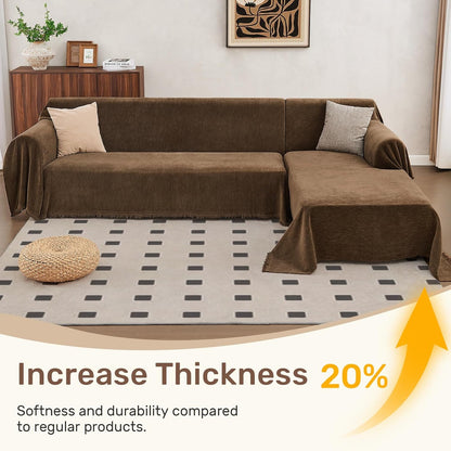Sectional Couch Covers, 2 Pieces Washable L Shaped Couch Covers Sofa Blanket for Dogs Pet Friendly Sectional Sofa Slipcovers Furniture Covers,71"x 110"+ 71"x 118",(X-Large,Dark Gray)