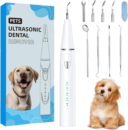 Plaque Remover for Teeth, Pet Ultrasonic Cleaner, Dog Plaque and Tartar Remover with LED Light, Dog Teeth Cleaning Dental Care Kit for Tartar and Stains, Suitable for Dogs and Cats (Black)