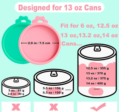 Comtim 4 Pack Can Covers for Dog Food Cans, Silicone Pet Dog Food Can Covers Lids for 13 oz 12.5 oz 13.5 oz Cans...or Cat Food Cans 6 oz, Reusable Can Toppers Can Saver Covers for Canned Goods