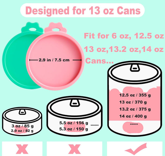 Comtim 4 Pack Can Covers for Dog Food Cans, Silicone Pet Dog Food Can Covers Lids for 13 oz 12.5 oz 13.5 oz Cans...or Cat Food Cans 6 oz, Reusable Can Toppers Can Saver Covers for Canned Goods