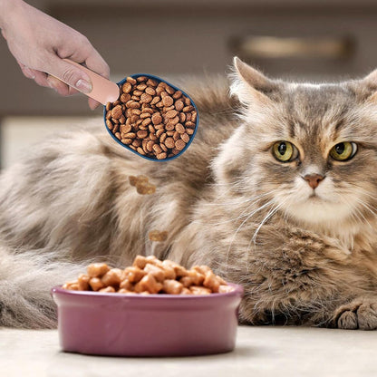 Cat Food Scoop - Multi-Function Feeding Scoop Spoon with Sealing Bag Clip,Pet Food Scoop with Comfortable Handle for Cat Dog, Long Handle with Clip for Dogs Cats Shakven