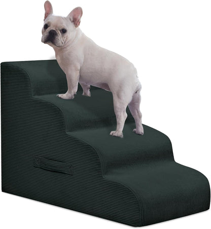 Mesa Lemon Dog Stairs & Steps for High Beds, 3 Steps High Density Foam Waterproof Dog Ramp for Small Dogs and Cats, Pet Stairs with Removable Washable Cover for Bed, Couch, Sofa and Car (H:16")