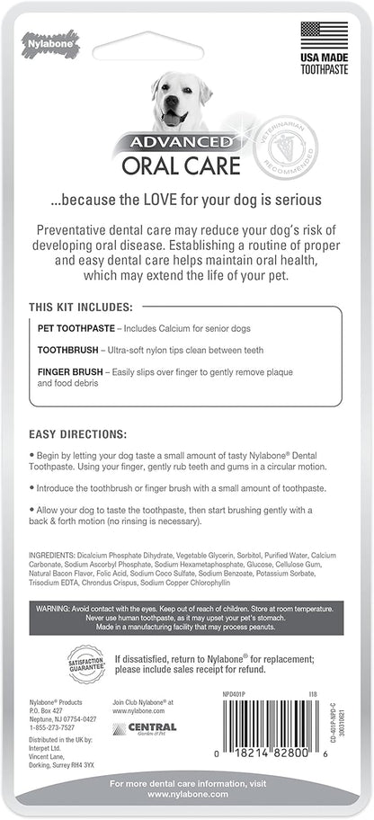 Nylabone Advanced Oral Care Dog Dental Kit Original Flavor 2.5 oz.