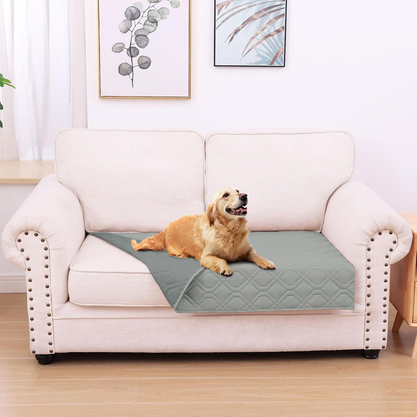 hyha Waterproof Dog Bed Blanket, Soft Pet Blankets, Waterproof Couch Cover for Dogs, Reversible Sofa Covers Washable for Furniture (30x70 Inch, Grey/Dark Grey)